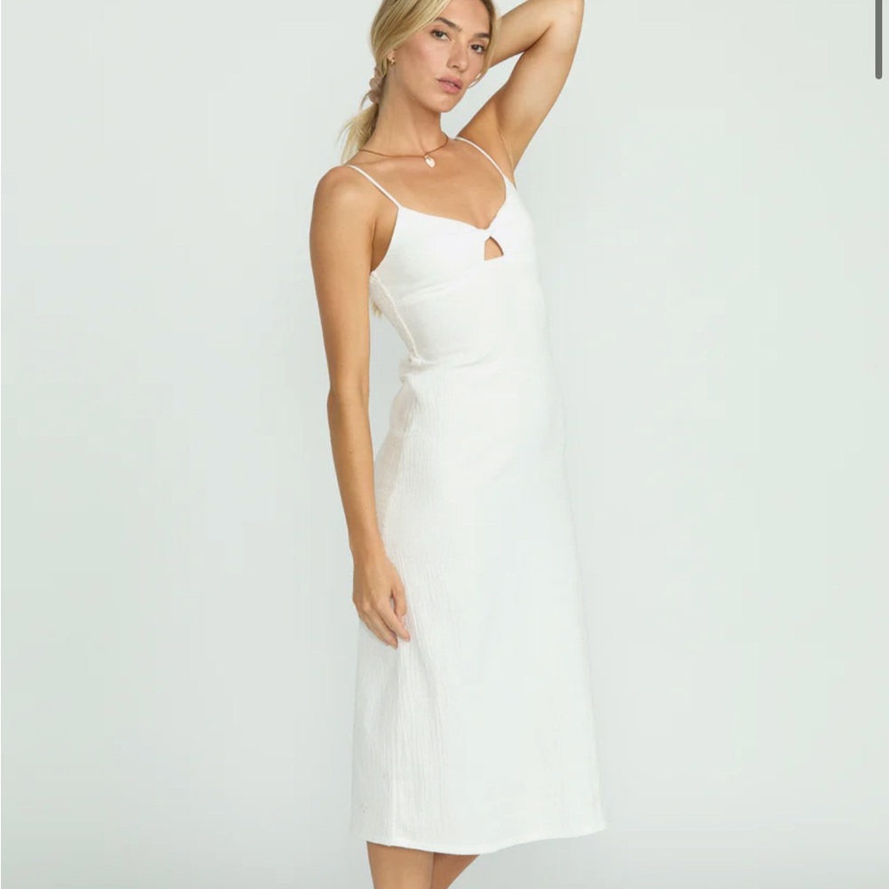 Billabong White Midi Slip Dress with Cutout - Picture 4 of 10